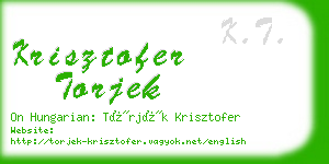 krisztofer torjek business card